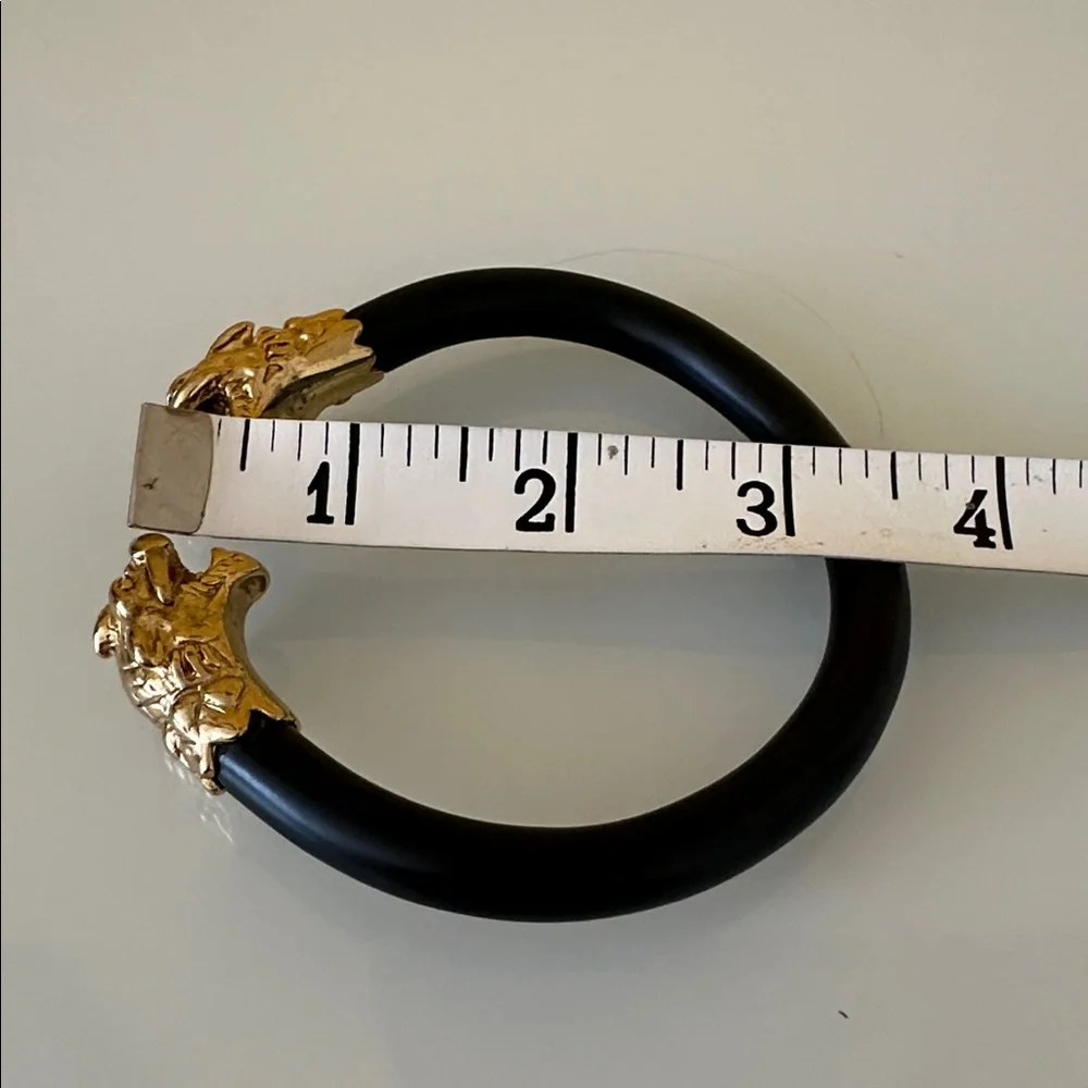 Black and Gold Bracelet with Lion Heads Unisex
